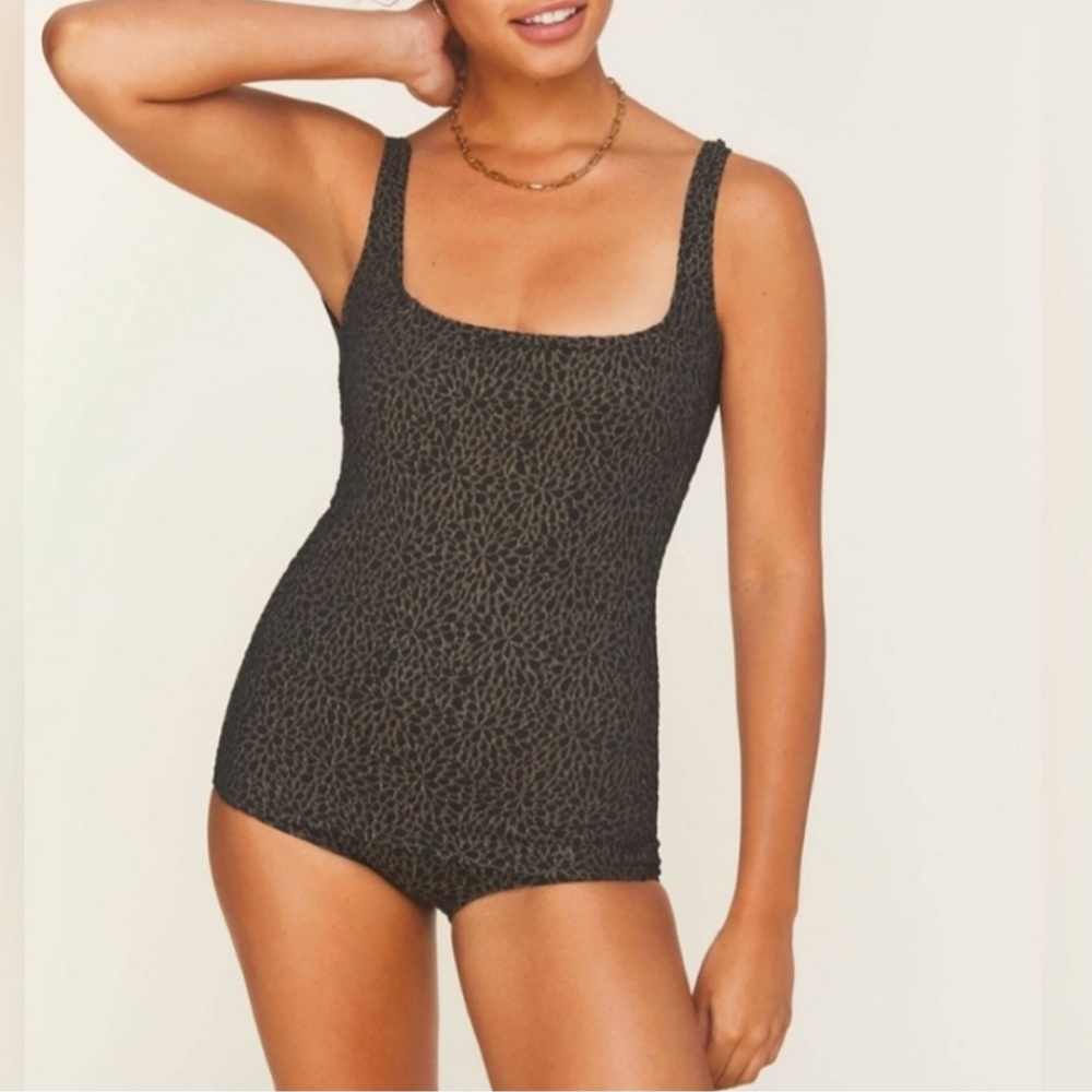 New Andie Swim x Demi Moore Marseilles One Piece Swimsuit Black Gold